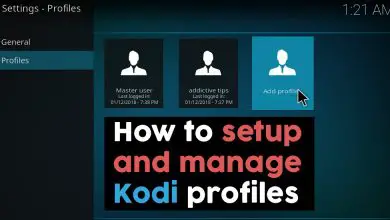 Foto de como configurar e gerenciar perfis Kodi