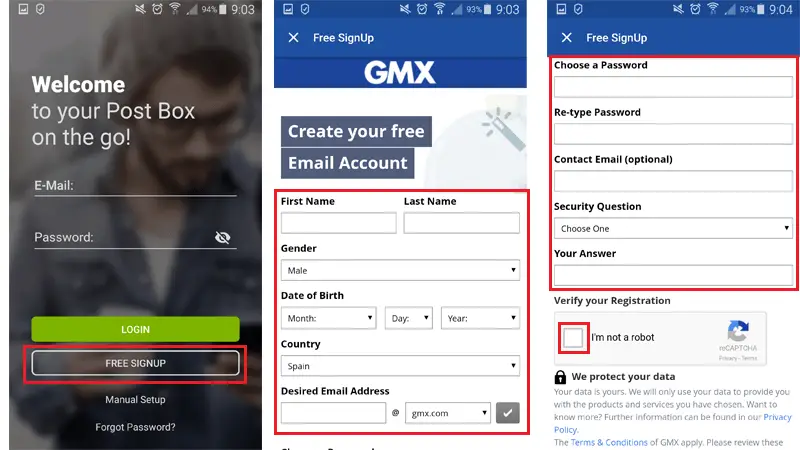 Sign up mail gmx ProtonMail