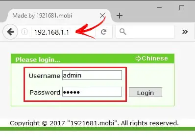 192.168.l.l wifi password admin