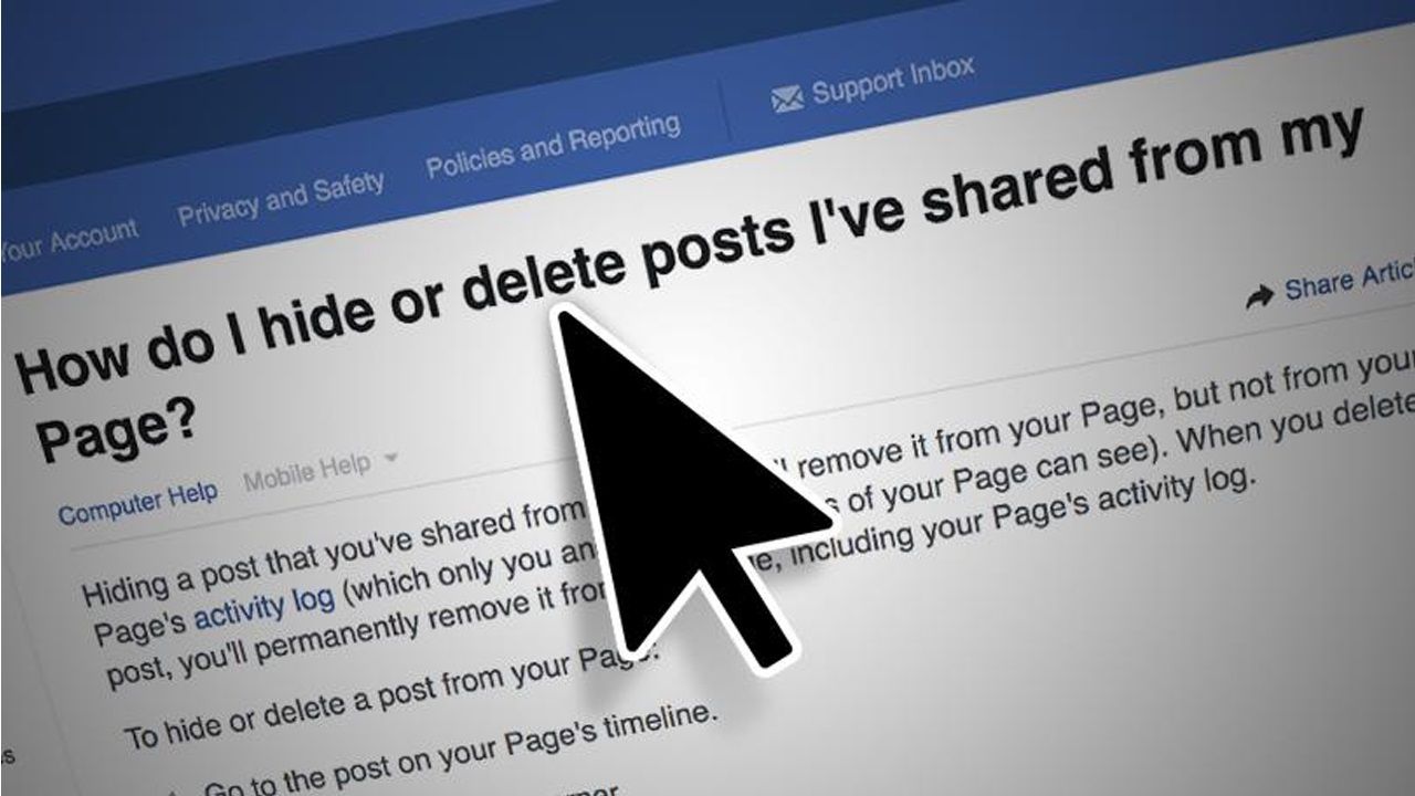 How to hide or delete a Facebook page? - Computing Mania