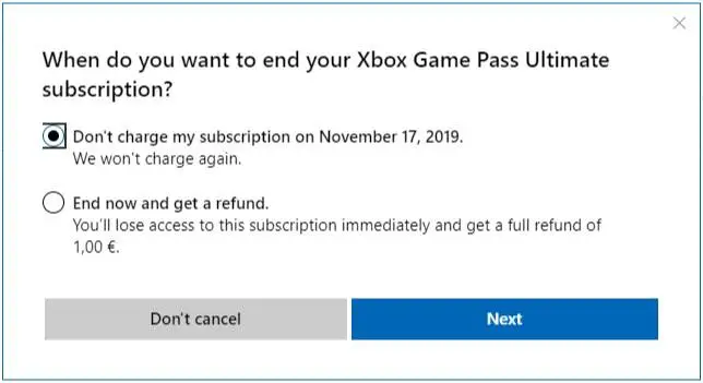 Confirmar cancelacion servicio Microsoft