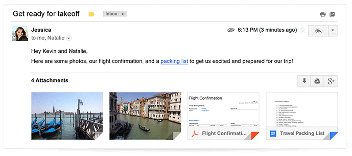 Foto von Google integriert Gmail-Anhänge in Drive
