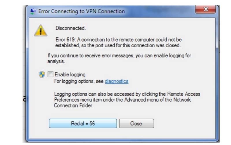 vpn error 619 windows