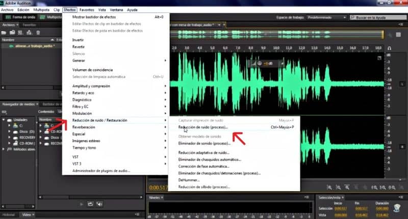 Eliminar el ruido de fondo del audio tutorial de adobe audition cc 2