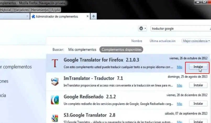 Como activar y traducir paginas en mozilla firefox configurar el traductor 2