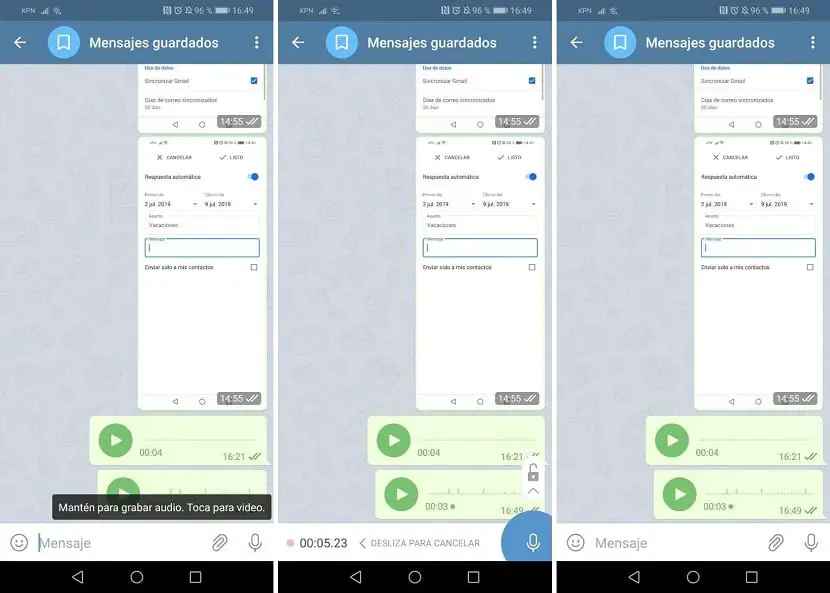 Telegram send voice note